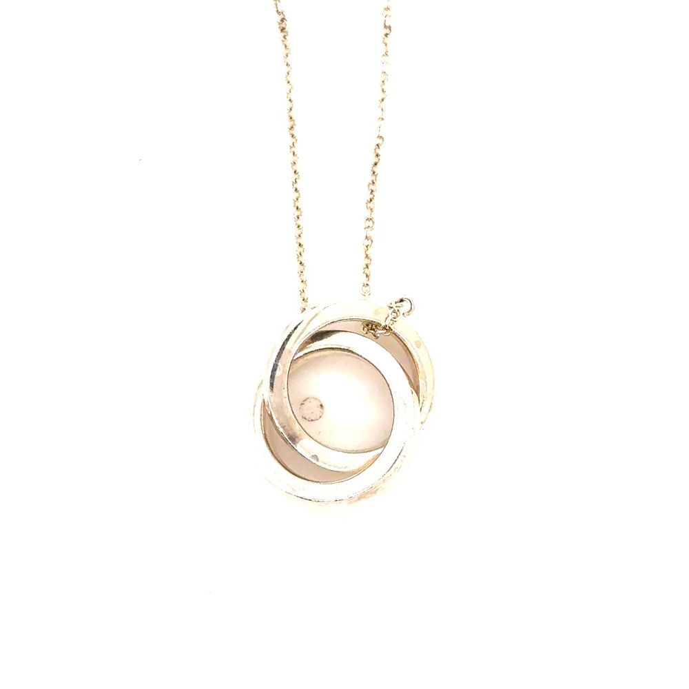 Tiffany & Co Interlocking Circles Necklace Sterling Silver 925 15.5 Inch Chain